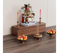Soporte personalizable para estatua de Buda de escritorio, estilo chino, Guan Gong, dios de la riqueza, mesa de altar para meditación y decoración del hogar, estante de madera de pagoda