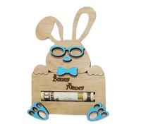 Soporte personalizado para dinero de Pascua, clip de madera para dinero en efectivo con ranura para notas y tarjetas, cesta de Pascua hecha a mano para niños, adolescentes, nietos, etiqueta de regalo