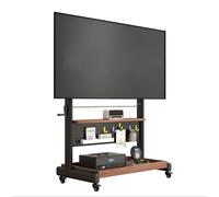 Soporte Pie TV para Televisores de 40-80 Pulgadas, Soporte TV con Ruedas, Televisión Portátil con Pie Regulable en Altura, con Estantes y Panel Perforado(Brown,80x52cm/32x21in)
