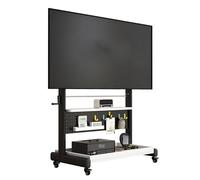 Soporte Pie TV para Televisores de 40-80 Pulgadas, Soporte TV con Ruedas, Televisión Portátil con Pie Regulable en Altura, con Estantes y Panel Perforado(Black,80x52cm/32x21in)