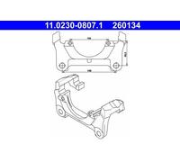 Soporte, pinza de freno ATE 11.0230-0807.1