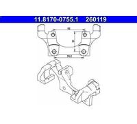 Soporte, pinza de freno ATE 11.8170-0755.1 para BMW 3 (E90) 2 2004-2007