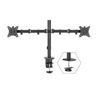 Soporte - Pinza para Dos monitores de 17" a 32", Ajustable, Material Resistente, diseño ergonómico, fácil instalación y gestión de Cables