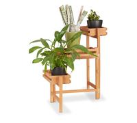 Soporte plantas de madera, Plegable, Estantería escalera para plantas, 3 niveles