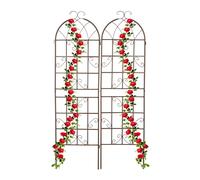 Soporte plantas enrejado de metal celosía decorativa 179 cm 2 unidades Marrón