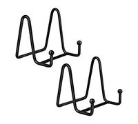 Soporte Platos Caballete Mesa Expositor - 2 Piezas Caballetes Decoracion de Hierro - Soporte Placas para Exhibicion - Soportes para Platos Decorativos | Marcos de Fotos | Libros - 3 Pulgadas - Negro