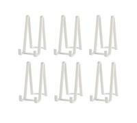 Soporte Platos Caballete Mesa Expositor - 6 Piezas Blanco Caballetes Decoracion de Plastico - Soporte Placas para Exhibicion - Soportes para Platos Decorativos | Marcos de Fotos | Libros - 6 Pulgadas