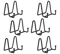 Soporte Platos Caballete Mesa Expositor - 6 Piezas Caballetes Decoracion de Hierro - Soporte Placas para Exhibicion - Soportes para Platos Decorativos | Marcos de Fotos | Libros - 3 Pulgadas - Negro