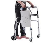Soporte plegable con asiento desmontable Ayuda para caminar con ruedas Capacidad de 390 libras Se puede utilizar como barra de seguridad para inodoro Plata El doble de comodidad