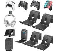 Soporte Plegable de Pared para Auriculares y Mandos - Gancho Universal para Accesorios de Juegos - 4 Piezas