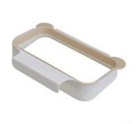 Soporte plegable para bolsas de basura de cocina, para colgar sobre la puerta del armario, con asas de orejas de panda para organización del hogar, gris (beige)
