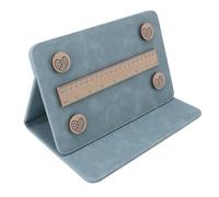 Soporte plegable para gráficos de tejido y ganchillo, sujetador de patrones magnético con regla y discos, accesorio portátil para artes con agujas para llevar el control del orden (Azul)