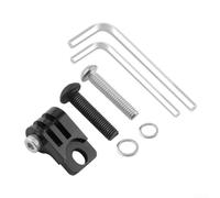 Soporte plegable para luz de bicicleta compatible con Brompton con aleación de aluminio CNC y tabla de códigos de cámara deportiva (negro)
