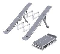 Soporte Plegable para Portátil De Aleación Aluminio, Ligero Y, con 6 Niveles Altura Diseño Ergonómico para Portátiles 10 A 17,3 Pulgadas, Ideal para Viajes Negocios Cafeterías(Gray)
