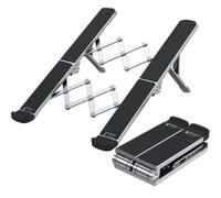 Soporte Plegable para Portátil De Aleación Aluminio, Ligero Y, con 6 Niveles Altura Diseño Ergonómico para Portátiles 10 A 17,3 Pulgadas, Ideal para Viajes Negocios Cafeterías(Silver)