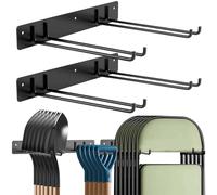 Soporte plegable para sillas/herramientas de jardín con ganchos. Portaobjetos para garaje, césped, playa, camping. Hecho de hierro macizo, capacidad máxima 109 kg (240 libras). Envase de 2 unidades