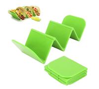 Soporte plegable para tacos, 20x7,5 cm, ABS, soporte para conchas de tacos, bandeja grande para servir alimentos, apto para lavavajillas, microondas, para restaurante, cocina, (Grass Green)