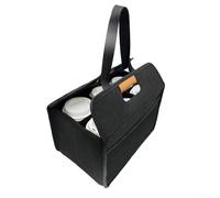 Soporte plegable para tazas de café, soporte portátil para tazas de café con divisores ajustables, asa de bolsillo trasero para 6 tazas de utensilios