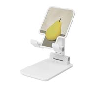 Soporte plegable para teléfono celular con forma de pera abstracta de una sola fruta, ángulo ajustable, altura de escritorio, portátil, compatible con todos los teléfonos inteligentes, estilo blanco