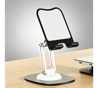 Soporte plegable para teléfono de escritorio, giratorio de 360°, ajustable, portátil, para iPhone, Samsung, todos los teléfonos inteligentes, escritorio y hogar (blanco)