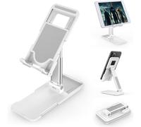 Soporte plegable para teléfono móvil, soporte de escritorio portátil con parte trasera de goma antideslizante, diseño multiángulo para liberar