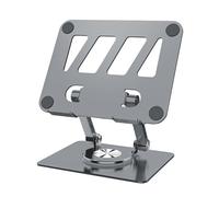 Soporte plegable portátil para ordenador portátil, Soporte plegable de metal for tableta con base giratoria 360 grados for dispositivos 4 a 12,9 pulgadas, color plateado y gris