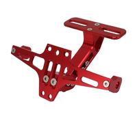 Soporte Portamatricula para Matrícula de Motocicleta, Marco para Matrícula de Moto Ajustable de Aleación de Aluminio CNC, Registro Titular de la Placa de Soporte Universal para Motocicleta ATV(Rojo)