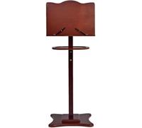 Soporte portátil ajustable de bambú con estante abierto, ideal para iglesias, oficinas, escuelas, conferencias y reuniones, altura ajustable para un uso versátil