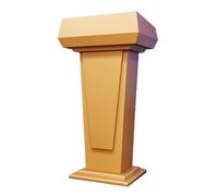 Soporte portátil de madera dorada para atril - Púlpito de iglesia móvil con armario de almacenamiento, ideal para uso en aula, conferencia, auditorio, elegante y funcional