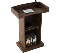 Soporte portátil de madera para podio con plataforma de lectura, atril de almacenamiento de doble capa para oficina, salas de conferencias, iglesia, reuniones y debates, no incluye cajón