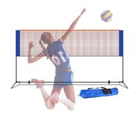 Soporte portátil de red de tenis de bádminton, bastones de voleibol plegables para interiores y exteriores con mochila, equipo de entrenamiento deportivo para parques de pelota y playas