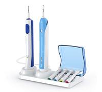Soporte portátil para Cepillo de Dientes eléctrico con Caja de Almacenamiento de Cabezal de Repuesto Base