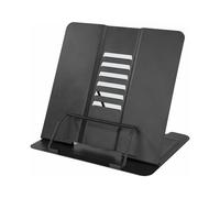 Soporte portátil para documentos para lectura con manos libres, soporte plegable de metal liso para libros que garantiza estabilidad en la c