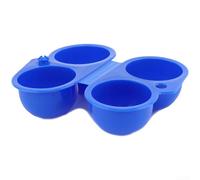 Soporte portátil para huevos con asa, 2 compartimentos, resistente a los golpes, plástico PP, ligero, caja compacta para camping, picnic, al aire libre, naranja, 11,5 x 6,9 x 6,8 cm (azul)