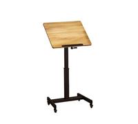 Soporte portátil para podio con ruedas giratorias, altura ajustable para bodas, aulas, salas de conferencias
