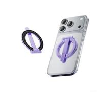 Soporte portátil plegable para teléfono con imanes fuertes y función atril para 16, 15, 14, 13, 12, color naranja (morado)