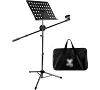 Soporte portátil profesional de doble uso for partituras con bandeja for tarjeta de sonido Soporte for micrófono Soporte for teléfono y bolsa de transporte Soporte for proyector Soporte for música for