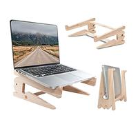 Soporte Portatil,Soporte Portátil Mesa,Elevador Laptop Stand,Ventilado Soporte Ordenador de Madera para Escritorio,Plegable Organizador de Portátil Sobremesa para Macbook Air Pro Lenovo Dell HP (S)