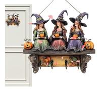 Soporte principal para la pared - Halloween Witch Key Holder Decoración de la pared | Halloween Witch Kéy colgante Wa?l montaje con 4 ganchos para almacenamiento bolsa de almacenamiento Apartamento
