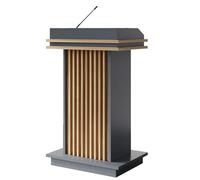 Soporte profesional de madera para podio con 4 ruedas giratorias para presentaciones fáciles, perfecto para escuelas, iglesias, bodas, restaurantes y eventos.