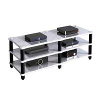 Soporte profesional para equipos de audio multicapa, fuerte soporte para amplificadores domésticos y sistemas de cine, 120 x 48 x 54 cm, blanco, versátil y seguro para todos los equipos