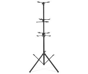 Soporte Pronomic GTT-009 para hasta 9 guitarras, bajos, ukeleles y más. Plegable con cierre de contacto, ideal para ensayo, escenario o salón.