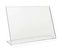 VITAdisplays Soporte publicitario DIN A3, soporte en L en formato horizontal, soporte de mesa de PLEXIGLAS original