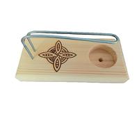 Soporte Quemador de Madera Hecho a Mano Nudo de Bruja, El Nudo de Bruja, con Varillas metalicas representa protección, conexión Espiritual y la Lucha contra Las Malas energías (NO Incluye Vela)