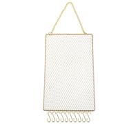 Soporte rectangular de rejilla metálica para pendientes para colgar en la pared Exquisito soporte para joyas con gancho para pendientes colgando Exquisito adorno interior rejilla metálica Soporte para