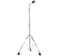 Soporte recto para platillos de percusión, accesorios de percusión ajustables para montaje de platillos de choque, paseo, salpicaduras, patas de doble refuerzo con patas de goma, color plateado