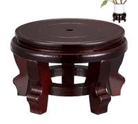 Soporte Redondo de Madera para Macetas, Peana de Exhibición Interior | Protege Suelo y Mesa del Desgaste, Asistente de Almacenamiento, Uso Doméstico y Exterior, 35kg