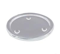 Soporte redondo de vidrio transparente para velas y tazas de pilar que proporciona una protección suave y una elegante presencia de mesa (L)