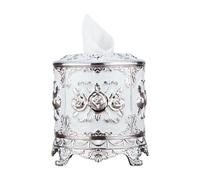 Soporte redondo para toallas de papel con acabado esmaltado, color blanco