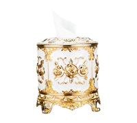 Soporte redondo para toallas de papel con acabado esmaltado, color blanco